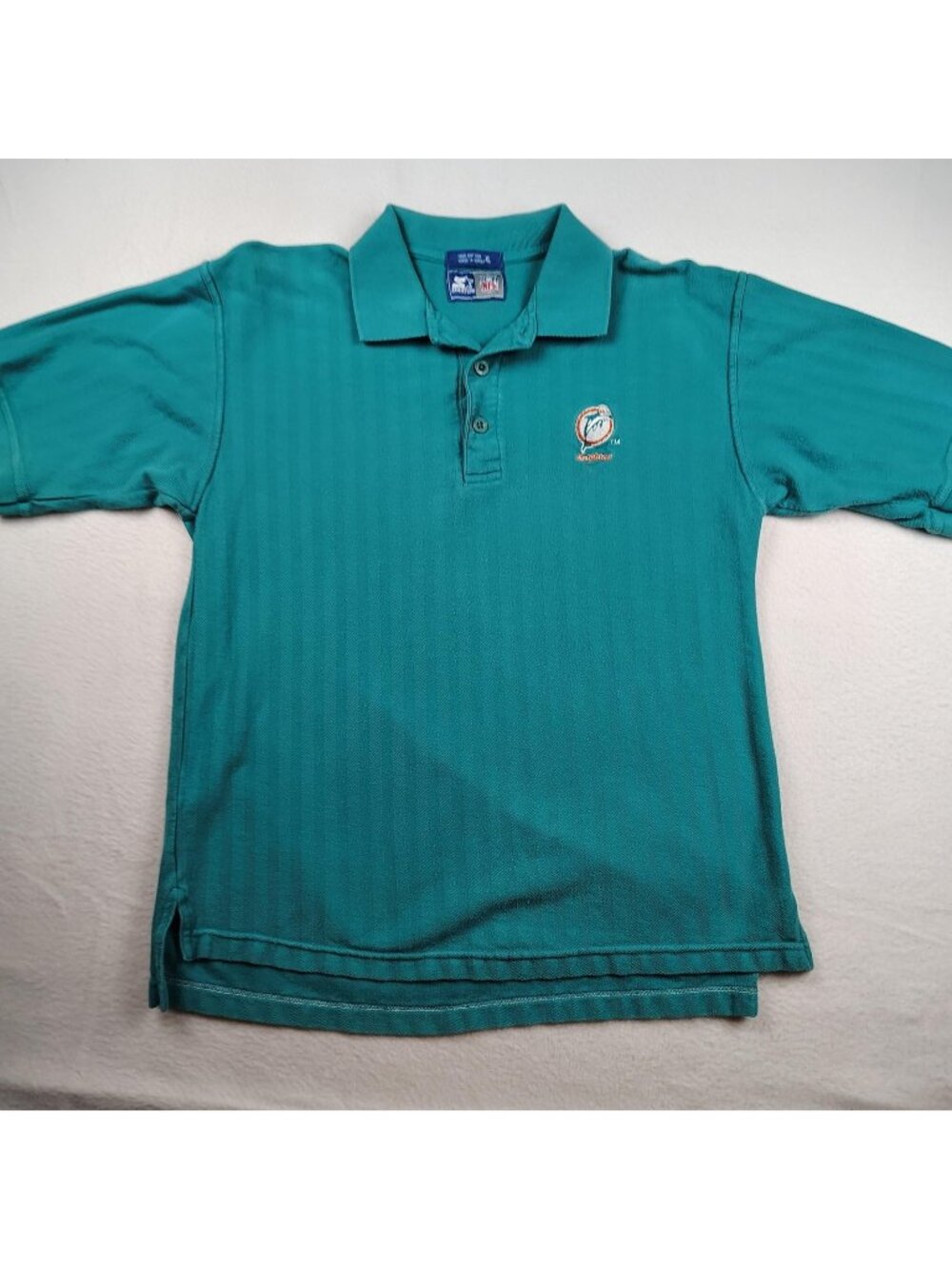 Vintage 90's Starter Miami Dolphins Polo Shirt Mens Medium Fit